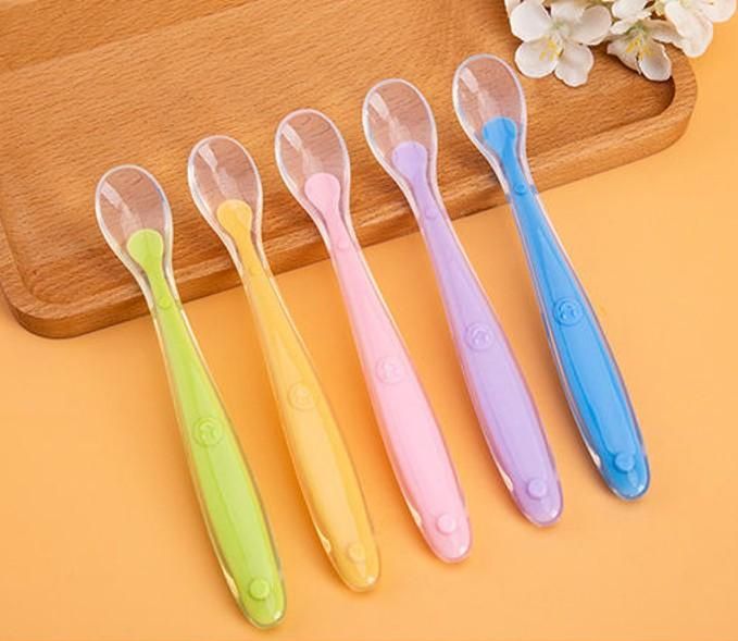 BPA-Free Baby Silicon Spoon (Set of 5) Assorted  Color
