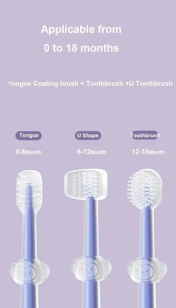 3 Steps Silicone Baby Toothbrush Set of 3 Assorted (Pack of 1)